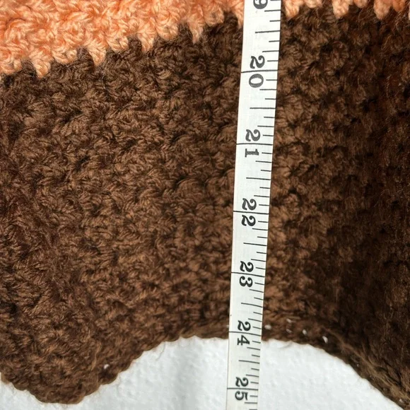 Handmade Striped Brown and Peach Women's Sweater - Picture 8 of 9
